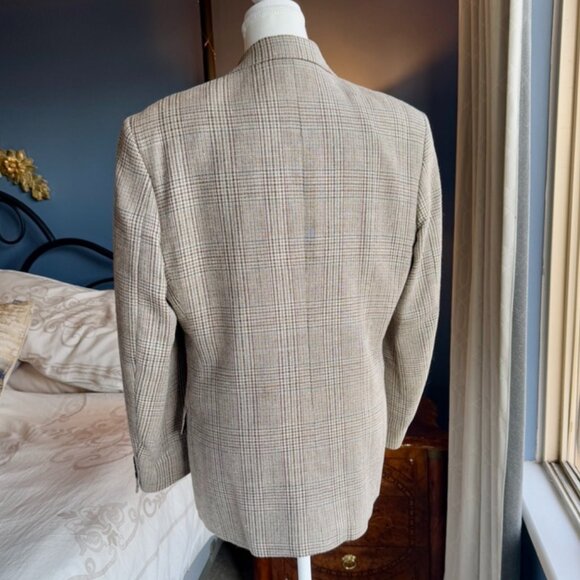 Abraham Moon Wool & Silk Tan Tweed Blazer Sports Jacket - Picture 4 of 11